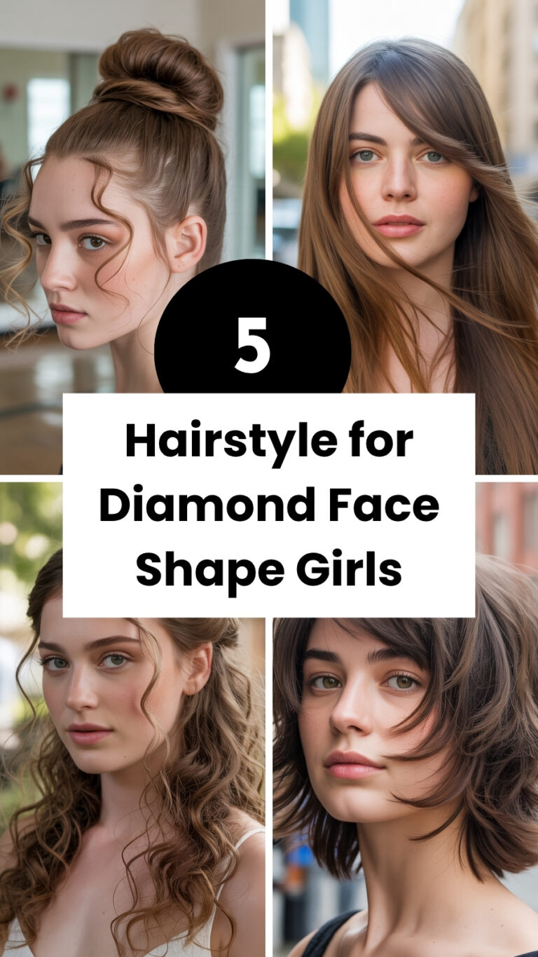 Hairstyle for Diamond Face Shape Girls
