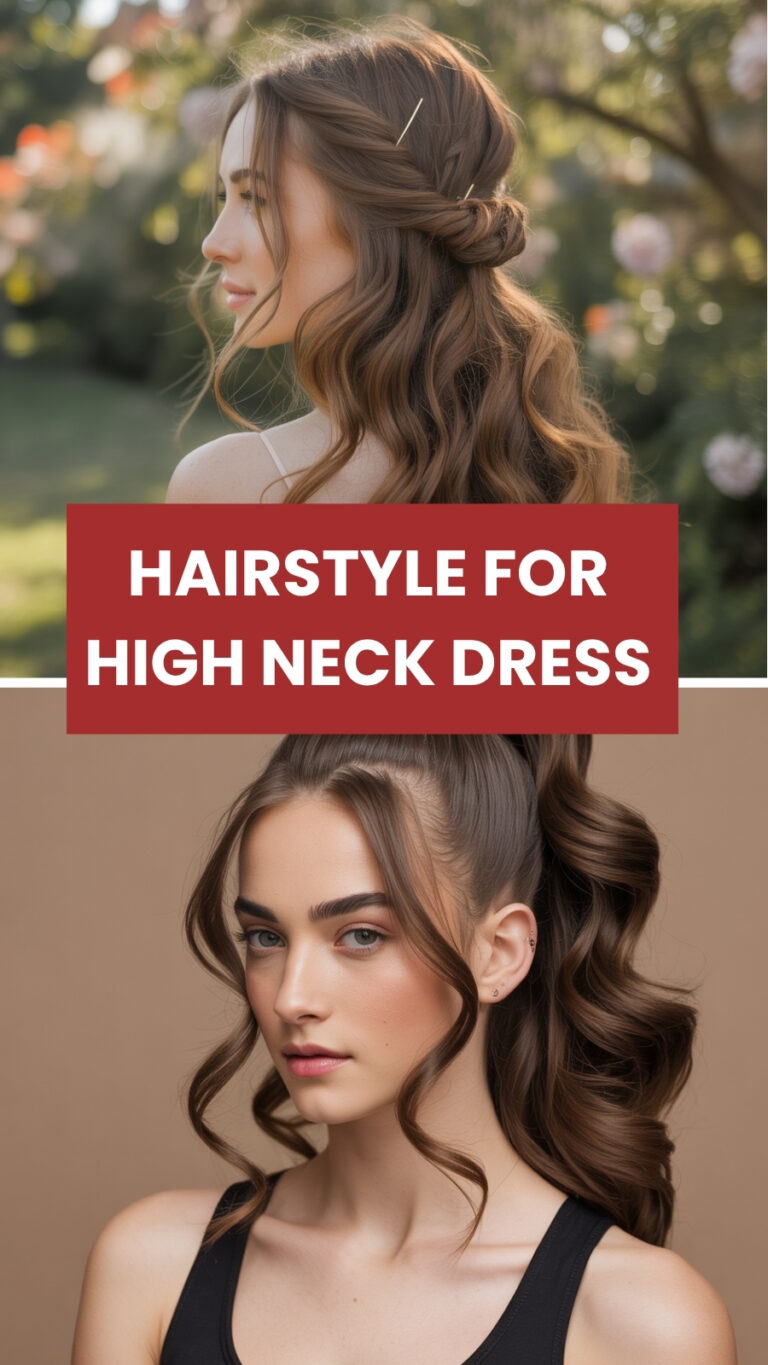 Hairstyle for High Neck Dress