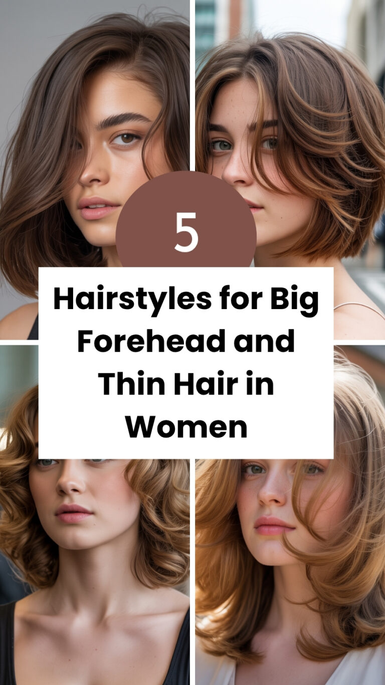Hairstyles for Big Forehead and Thin Hair in Women