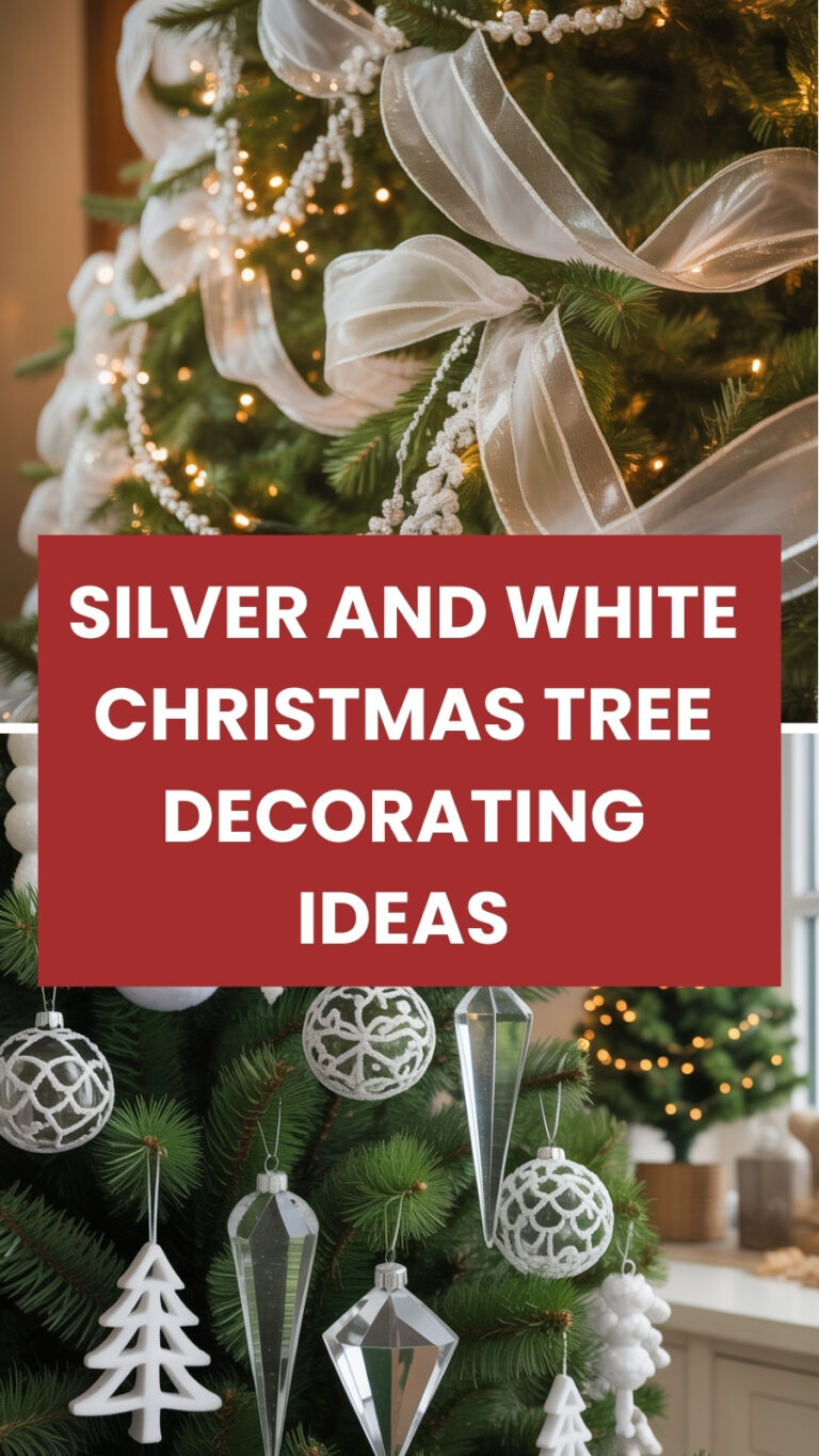 Silver and White Christmas Tree Decorating Ideas